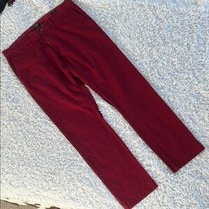J. Crew Maroon Chinos with Tapered Fit